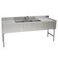 72" Stainless Steel Underbar 3 Station Sink - MM-SK63C - 72"L x 21"D x 30"H - NSF Listed